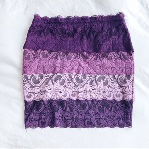 Lace Mini Pencil Skirt